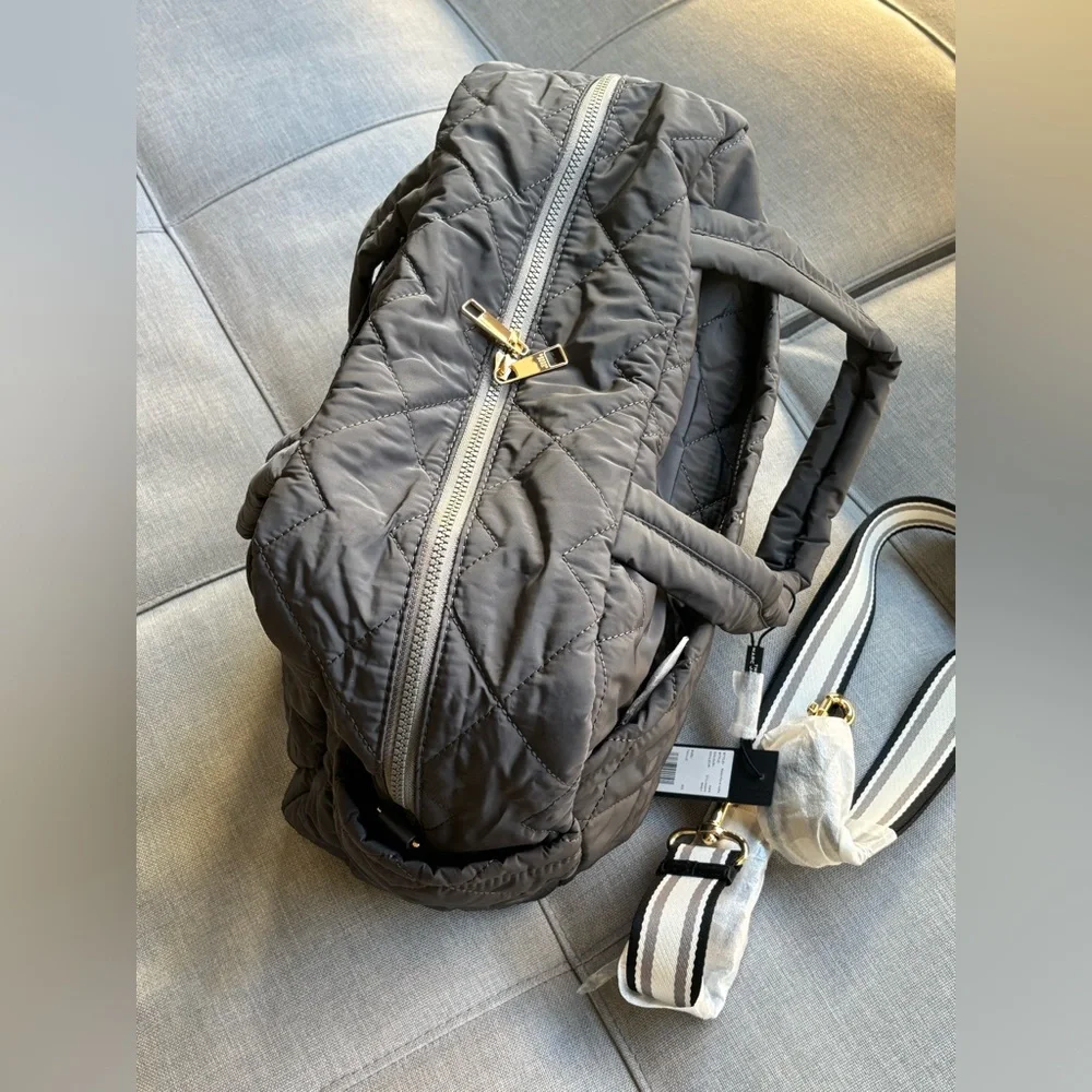 Marc Jacobs Unisex Medium Grey Quilted Weekender Tote Bag